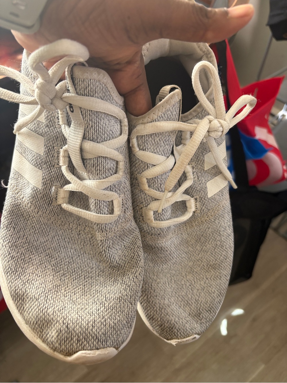 adidas Women’s Light Grey Knit Sneakers